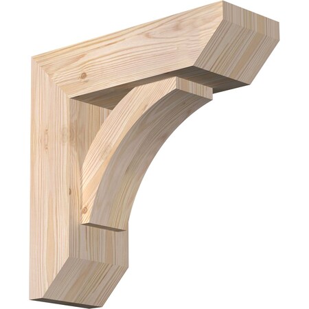 Ekena Millwork Thorton Slat Smooth Bracket w/ Offset Brace, Douglas Fir, 5 1/2"W x 16"D x 16"H BKT0604X16X16THR06SDF